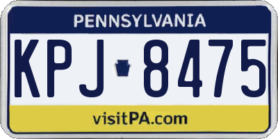 PA license plate KPJ8475