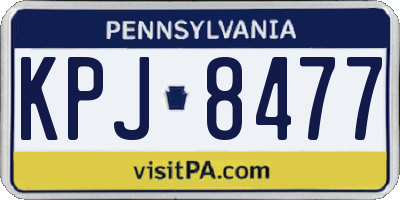 PA license plate KPJ8477