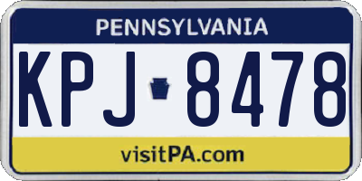 PA license plate KPJ8478
