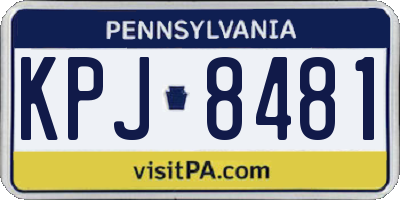 PA license plate KPJ8481