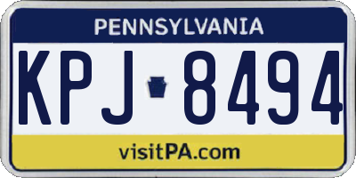 PA license plate KPJ8494