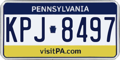 PA license plate KPJ8497