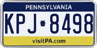 PA license plate KPJ8498