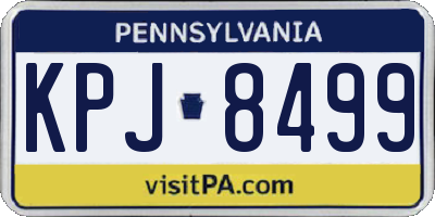 PA license plate KPJ8499