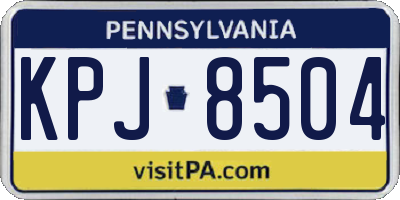 PA license plate KPJ8504