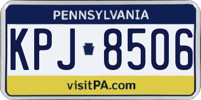 PA license plate KPJ8506