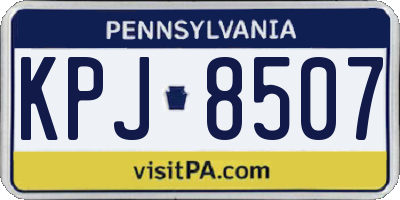 PA license plate KPJ8507