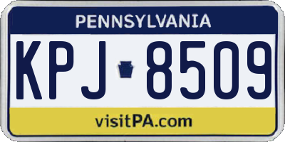 PA license plate KPJ8509