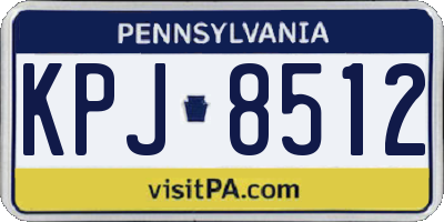PA license plate KPJ8512