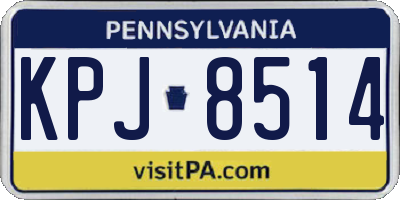PA license plate KPJ8514