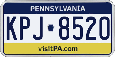 PA license plate KPJ8520