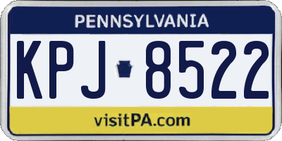 PA license plate KPJ8522