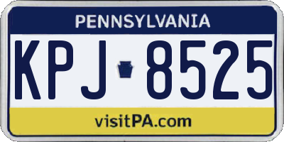 PA license plate KPJ8525