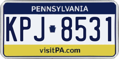 PA license plate KPJ8531