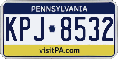 PA license plate KPJ8532