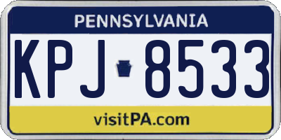 PA license plate KPJ8533