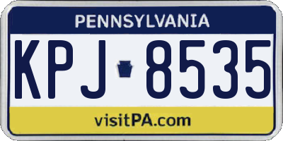 PA license plate KPJ8535