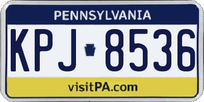 PA license plate KPJ8536