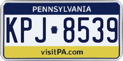 PA license plate KPJ8539