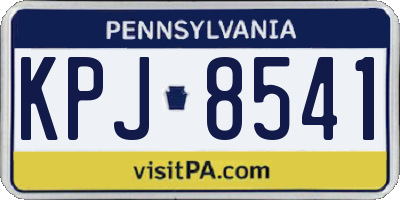 PA license plate KPJ8541