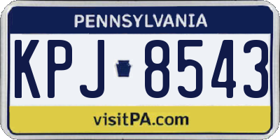 PA license plate KPJ8543