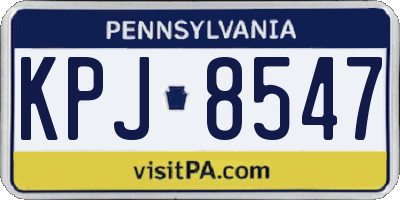 PA license plate KPJ8547