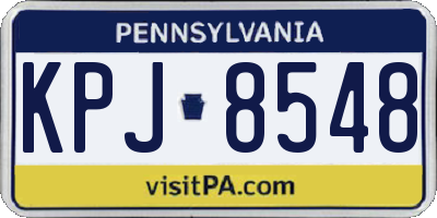 PA license plate KPJ8548