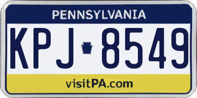 PA license plate KPJ8549