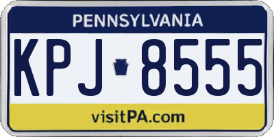 PA license plate KPJ8555