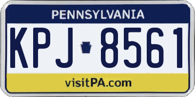 PA license plate KPJ8561