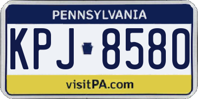 PA license plate KPJ8580