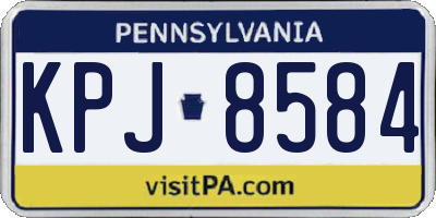 PA license plate KPJ8584