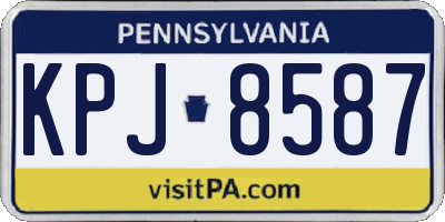 PA license plate KPJ8587