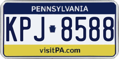 PA license plate KPJ8588
