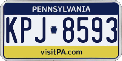 PA license plate KPJ8593