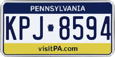 PA license plate KPJ8594