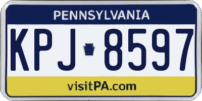 PA license plate KPJ8597