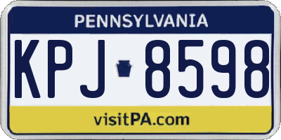 PA license plate KPJ8598