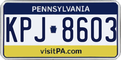 PA license plate KPJ8603
