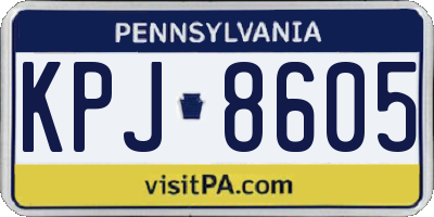 PA license plate KPJ8605