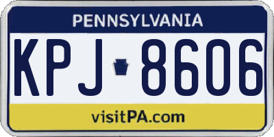 PA license plate KPJ8606