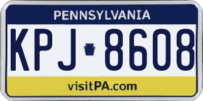 PA license plate KPJ8608