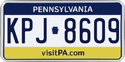 PA license plate KPJ8609