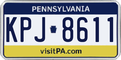 PA license plate KPJ8611