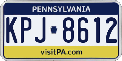 PA license plate KPJ8612