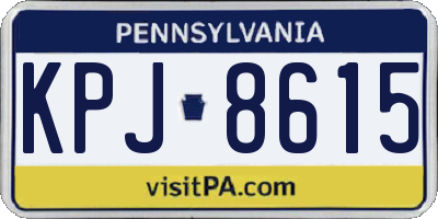 PA license plate KPJ8615