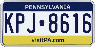 PA license plate KPJ8616