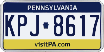 PA license plate KPJ8617