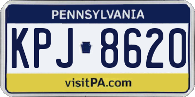 PA license plate KPJ8620