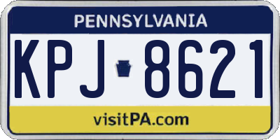 PA license plate KPJ8621